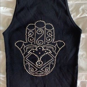 Black ribbed tank top